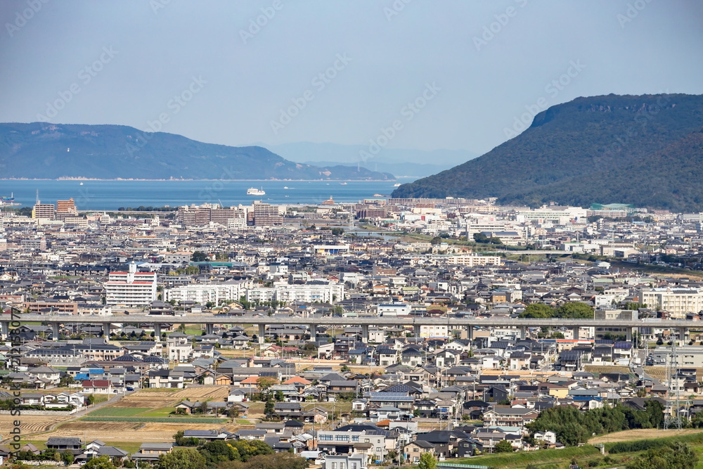 Landscape of a suburb in Takamatsu city,Kagawa,Shikoku,Japan
