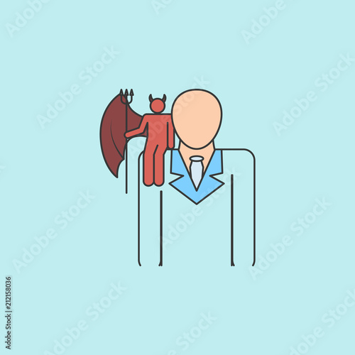 demon on the shoulder  icon. Element of angel and demon icon for mobile concept and web apps. Filled outline demon on the shoulder  icon can be used for web and mobile