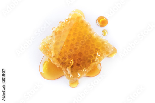 Obraz na płótnie Honeycomb Square Top View on White