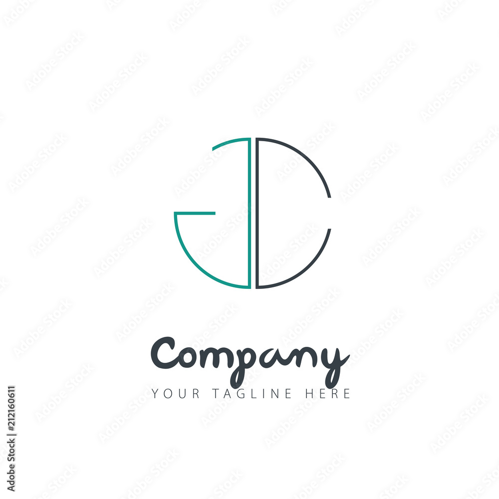 Initial Letter JC Circle Design Logo Stock Vector | Adobe Stock