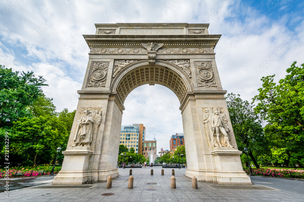 The arch at Washington Square Park, Greenwich Village, Manhattan, New York.