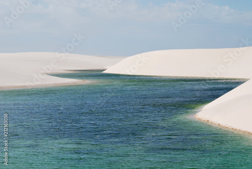 Sand dunes on the beach photo