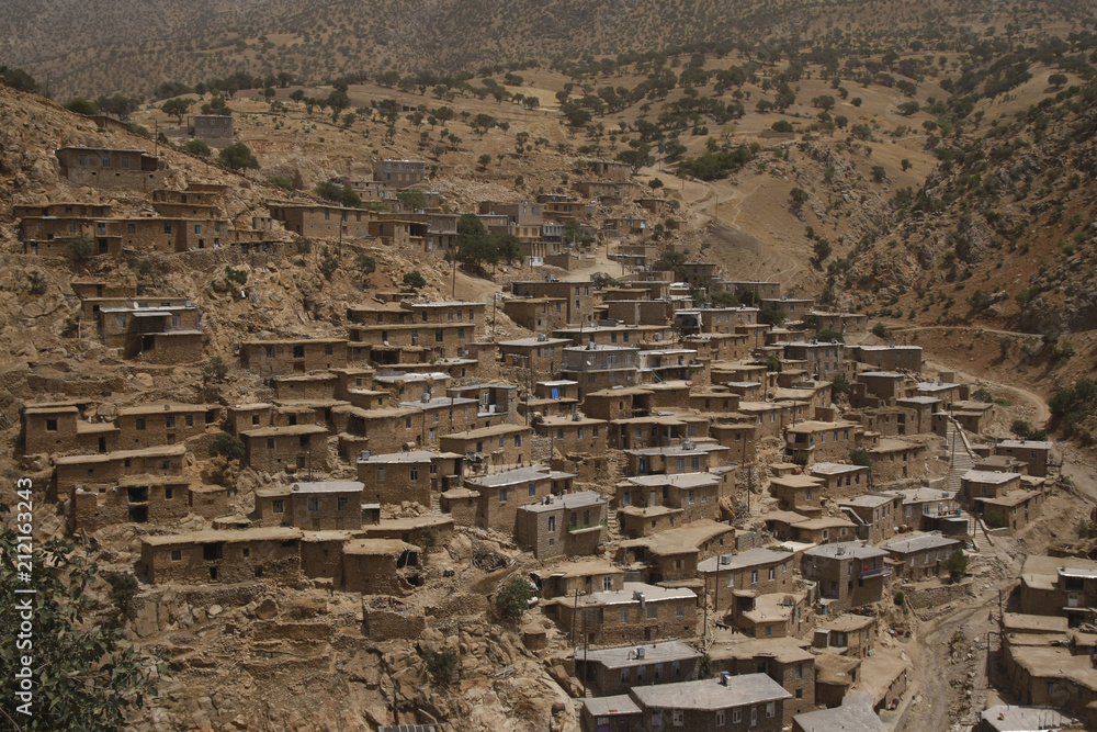 General view of Palangan village, Kurdistan Province, Iran