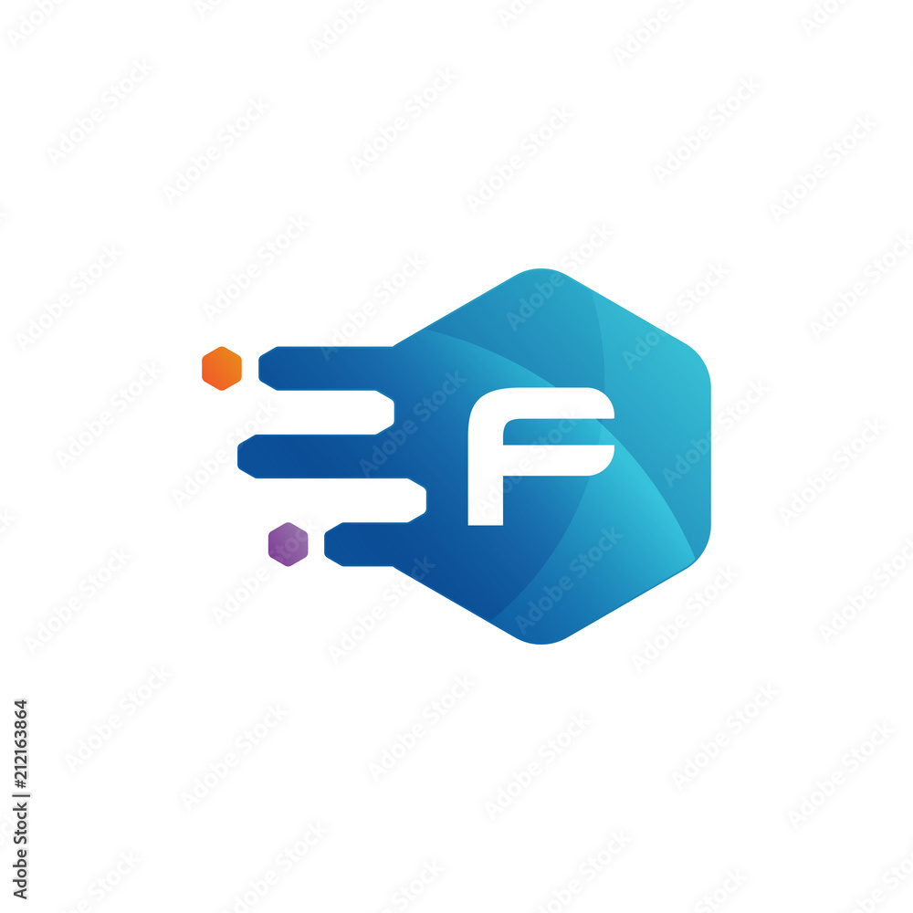 initial letter hexagon rounded logo initial letter hexagon rounded logo