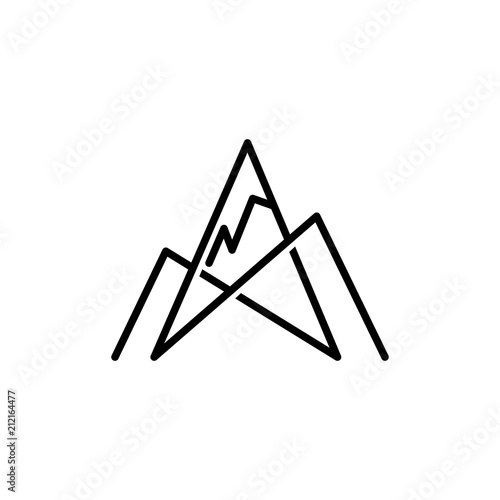 Line Art Abstract Mountain A Letter