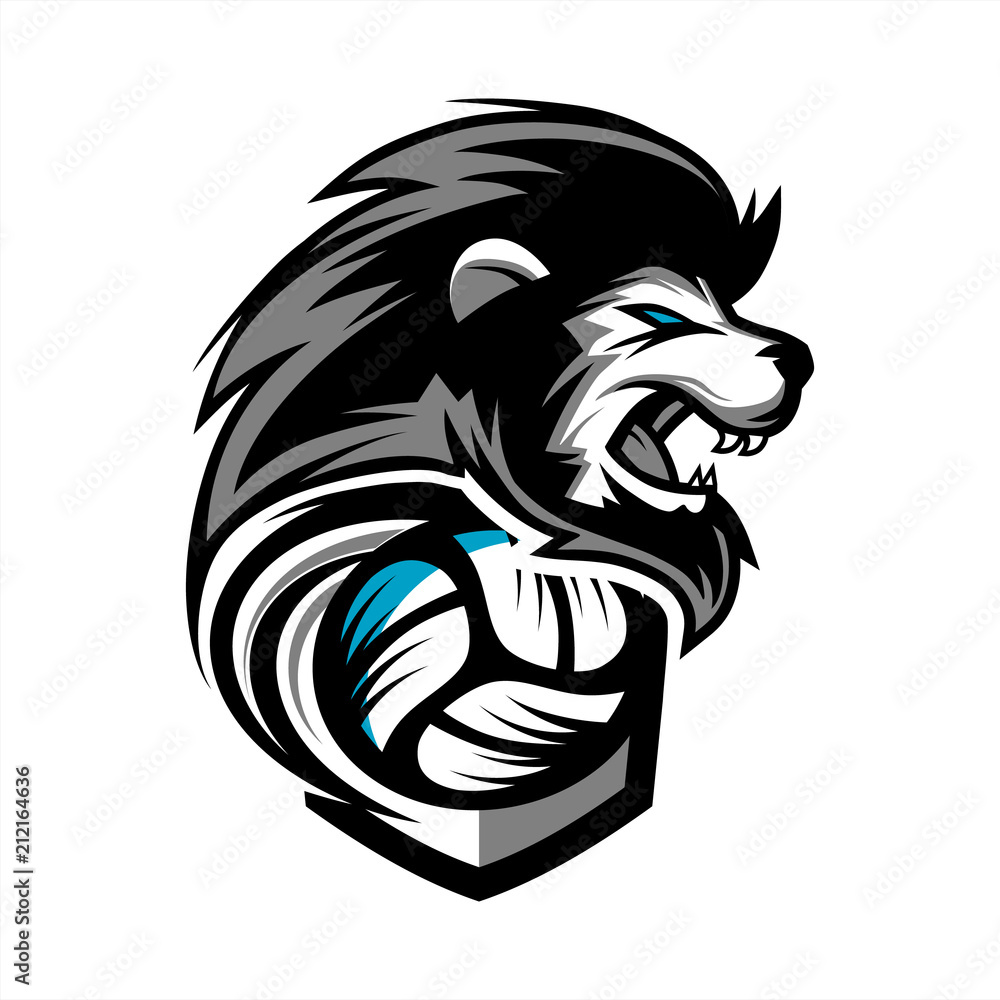 Lion Volleyball Team Logo Stock Vector | Adobe Stock