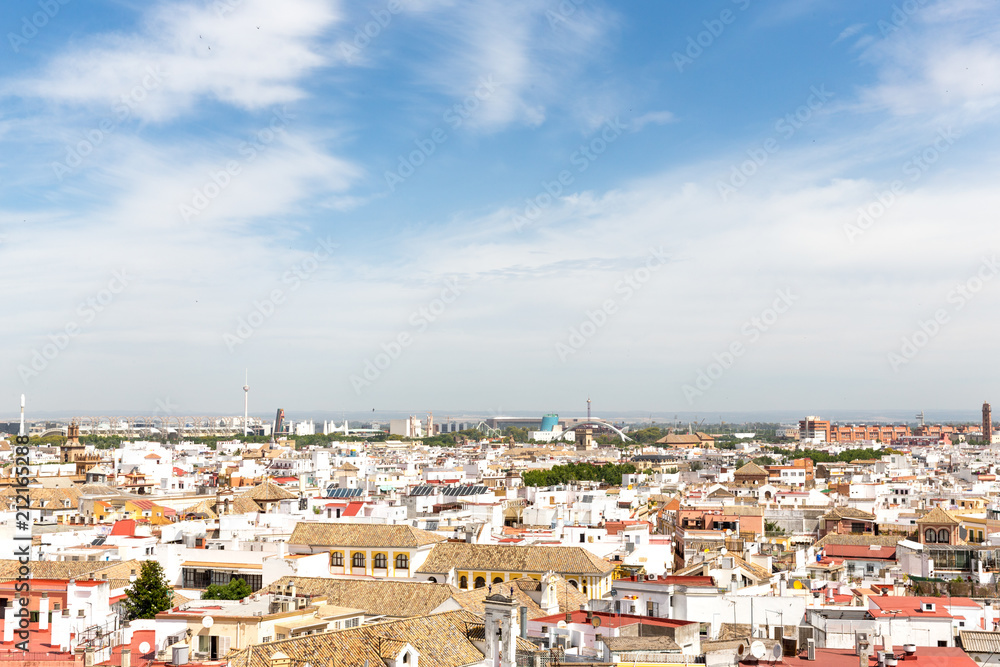Aerial view of the spanish city sevilla