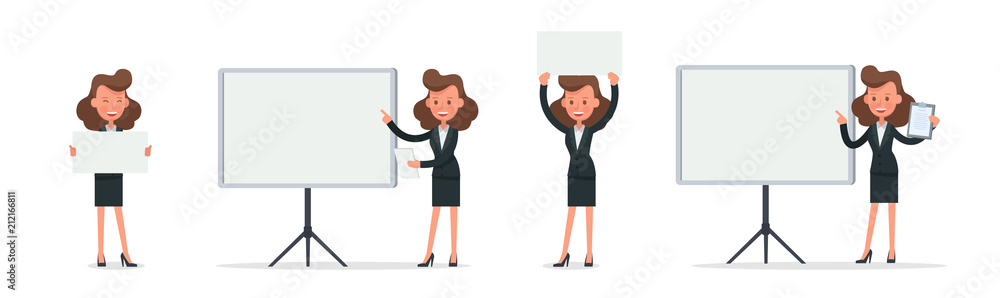 Set of Businesswoman character vector design. no12 Set of Businesswoman character vector design. no12