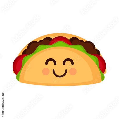 Isolated happy taco emote