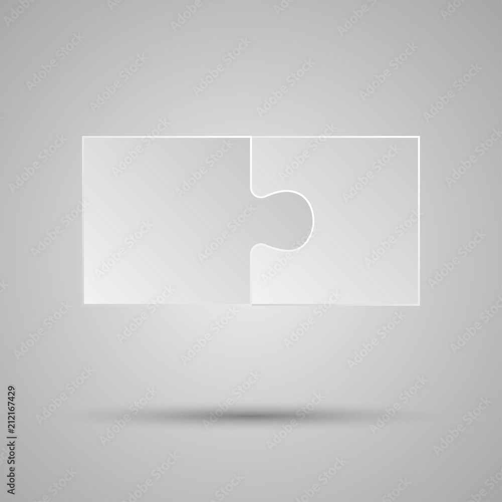 Two Pieces Puzzle Infographic. 2 Steps Diagram. Two Pieces Puzzle Infographic. 2 Steps Diagram.