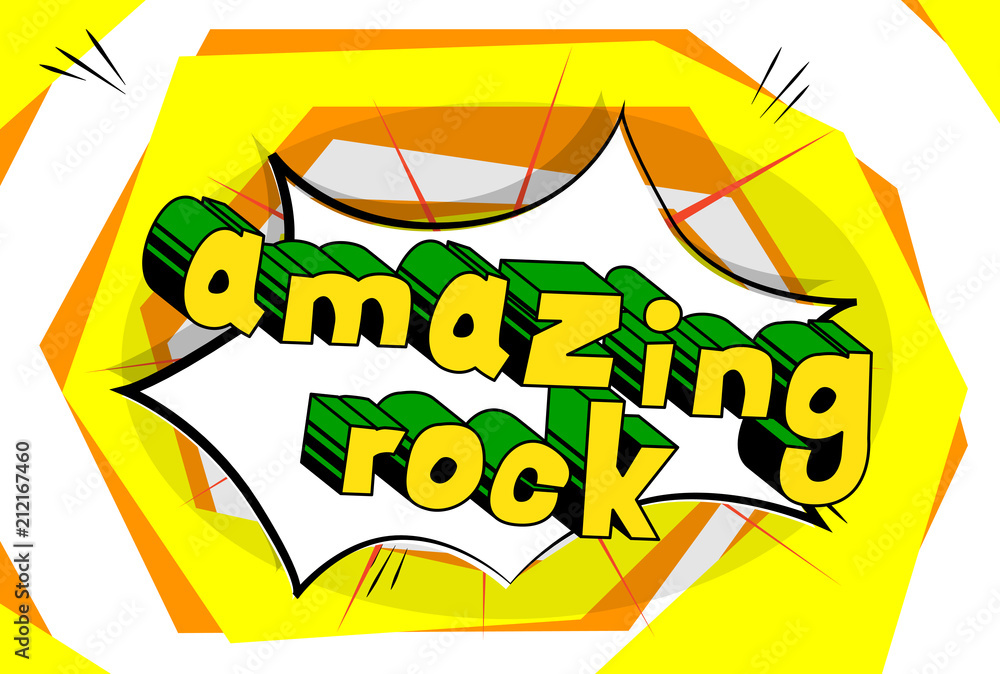 Amazing Rock - Comic book word on abstract background. Amazing Rock - Comic book word on abstract background.