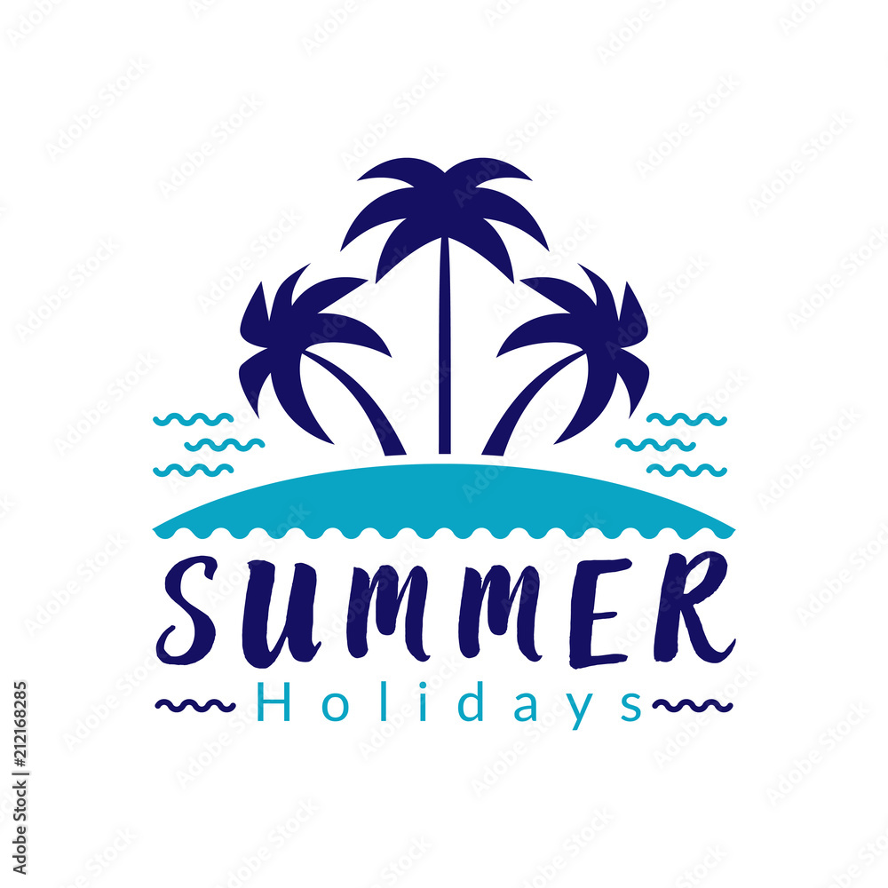 Summer logo template illustration
