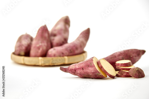 sweet potato on the white background