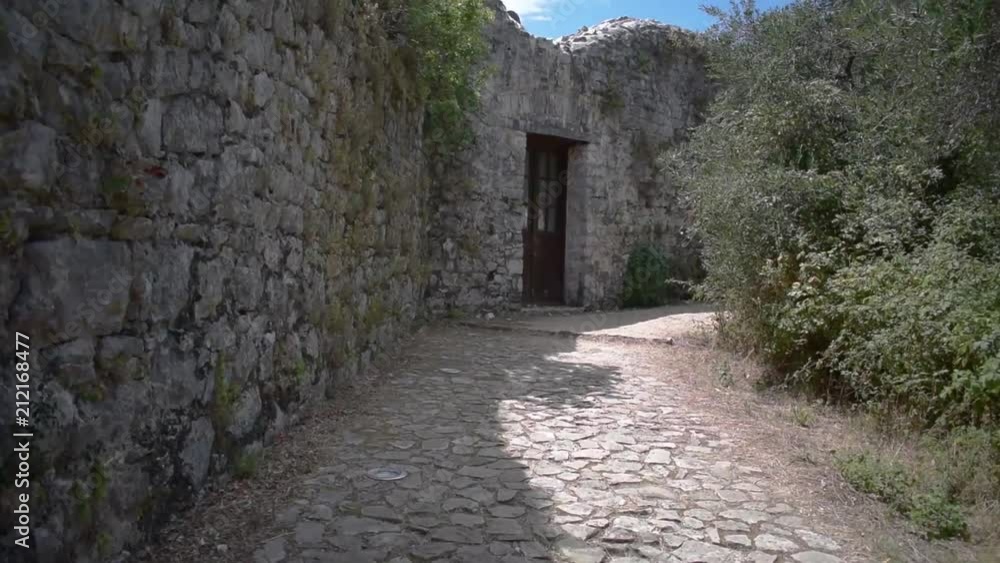 Walking around a Greek castle shot from point of view. Walking around a Greek castle shot from point of view.