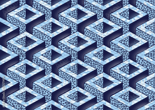 Textile fashion african print fabric super wax, Ankara prints, abstract seamless, vector illustration file.
