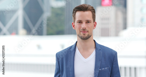 Photography Caucasian man smile to camera