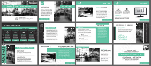 Green presentation templates for slide infographics elements background. Use for business annual report, flyer design, corporate marketing, leaflet, advertising, brochure, modern style.