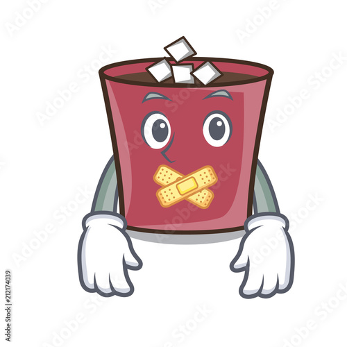 Silent hot chocolate mascot cartoon