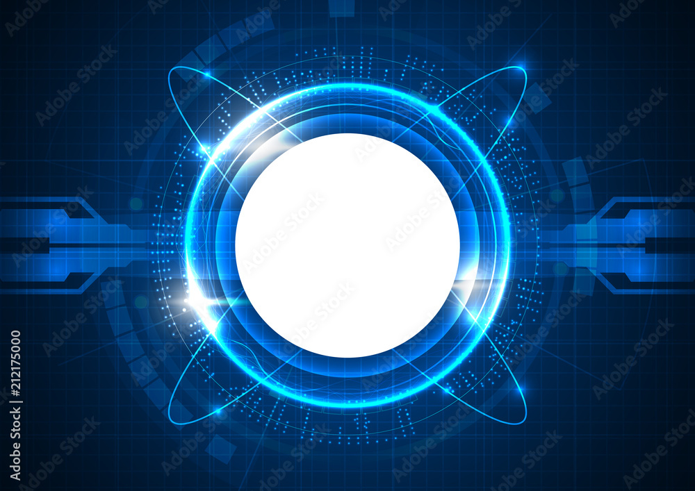 Blue Futuristic Digital Circle Technology Vector