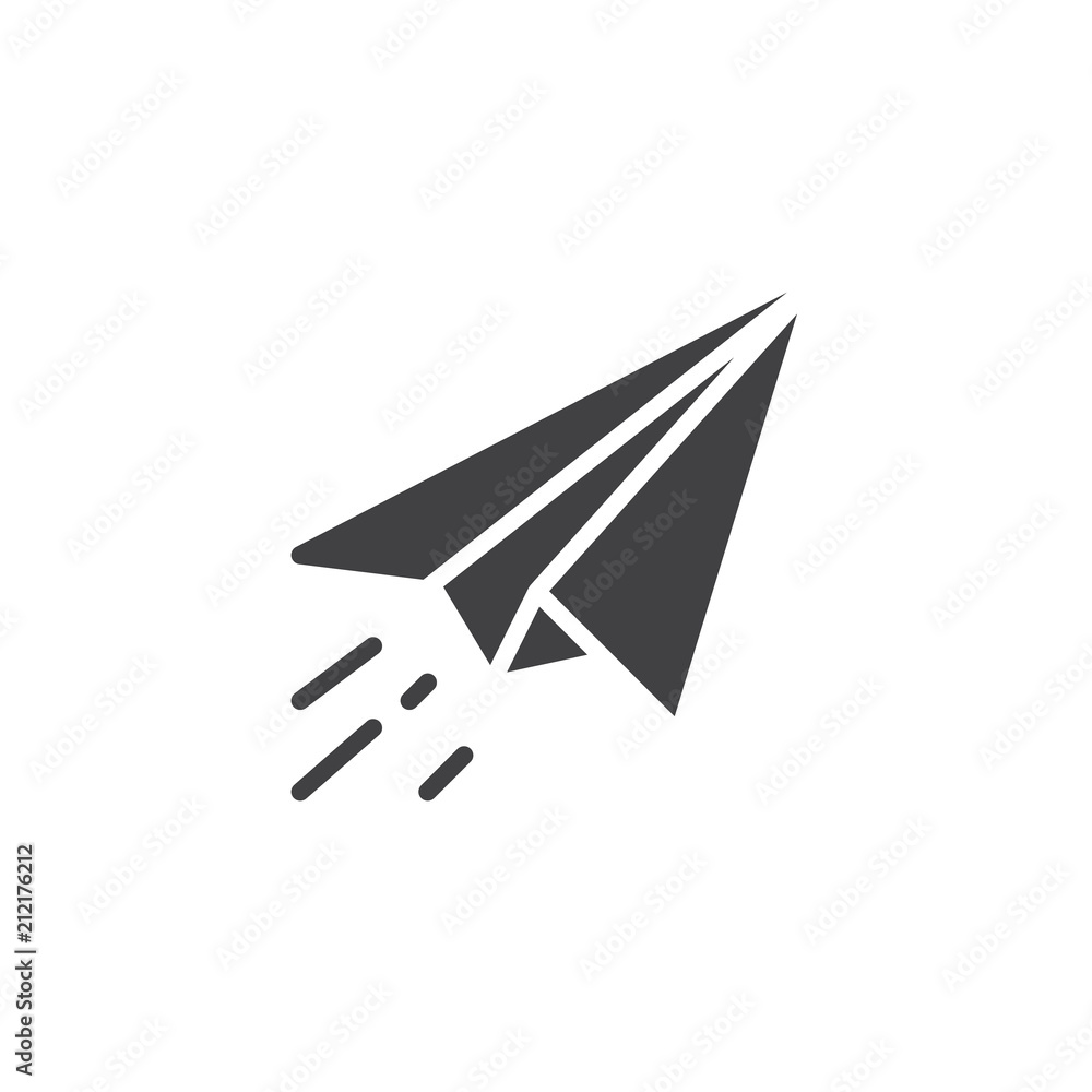 Paper plane fly vector icon. filled flat sign for mobile concept and web design. Send message solid icon. Symbol, logo illustration. Pixel perfect vector graphics Paper plane fly vector icon. filled flat sign for mobile concept and web design. Send message solid icon. Symbol, logo illustration. Pixel perfect vector graphics