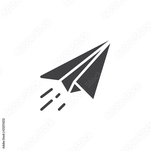 Paper plane fly vector icon. filled flat sign for mobile concept and web design. Send message solid icon. Symbol, logo illustration. Pixel perfect vector graphics