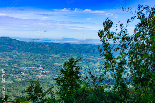 The point of view of the mountains and the town of Chaiyaphum at  Sai Thong National Park Thailand.