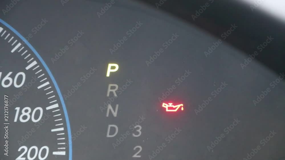 Blinking lights of seat belt symbol with numbers that act gear on