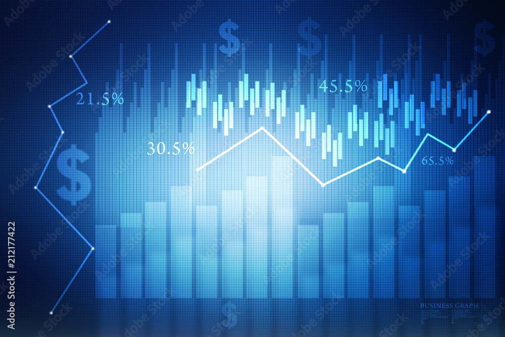 2d rendering Stock market online business concept. business Graph 2d rendering Stock market online business concept. business Graph