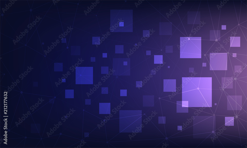 Futuristic ultraviolet background of Blockchain technology concept.