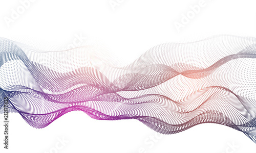 Shiny wavy structure of Blockchain network made with tiny particals for data and technology concept.