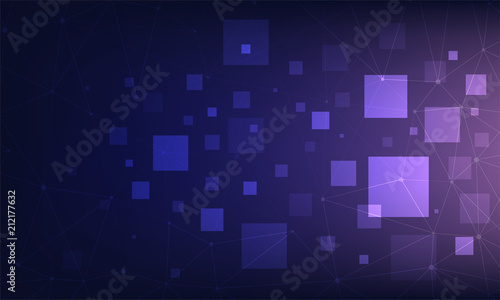 Futuristic ultraviolet background of Blockchain technology concept.