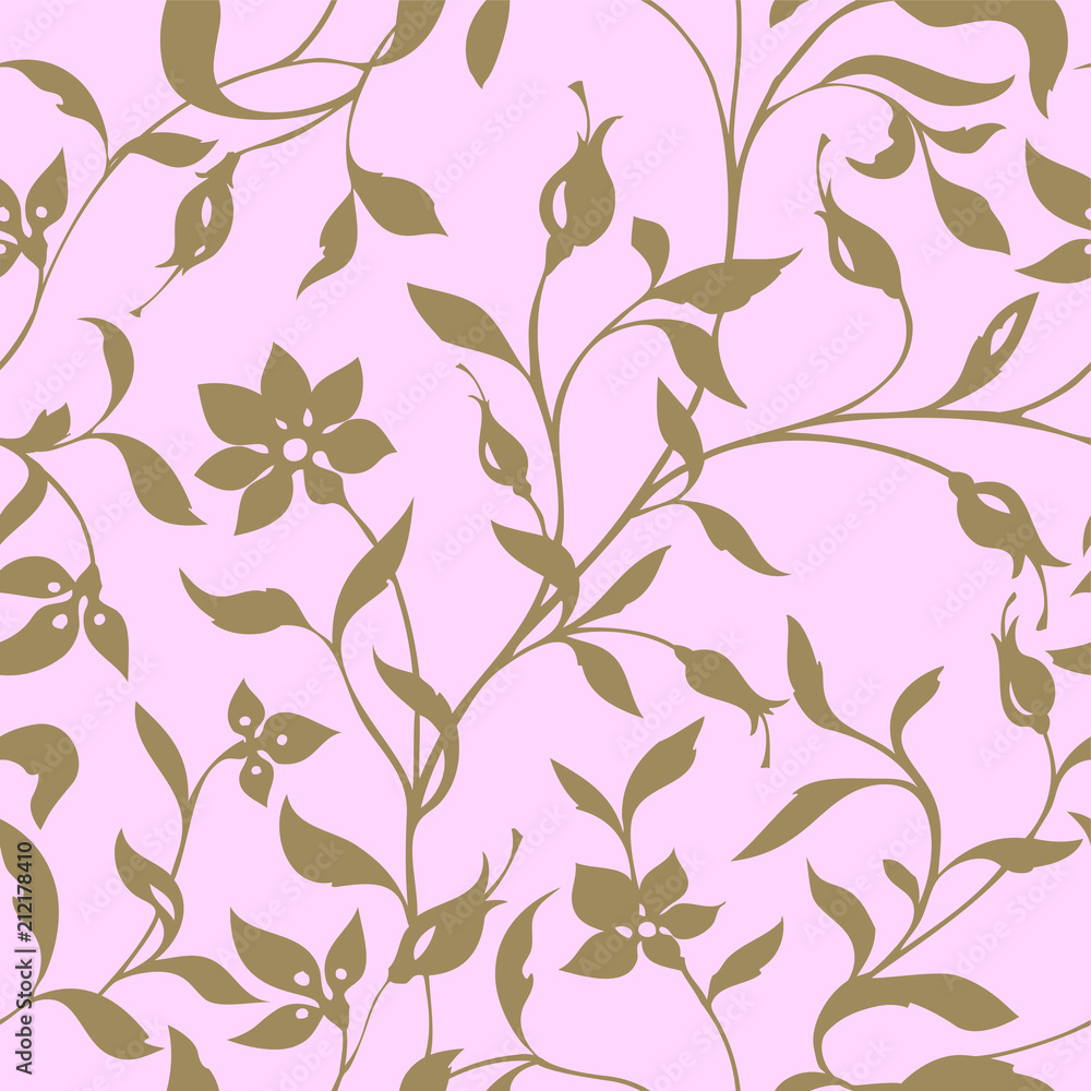 Fototapeta premium Elegance seamless leaves pattern