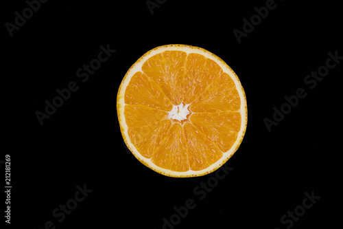 orange cut on a black background