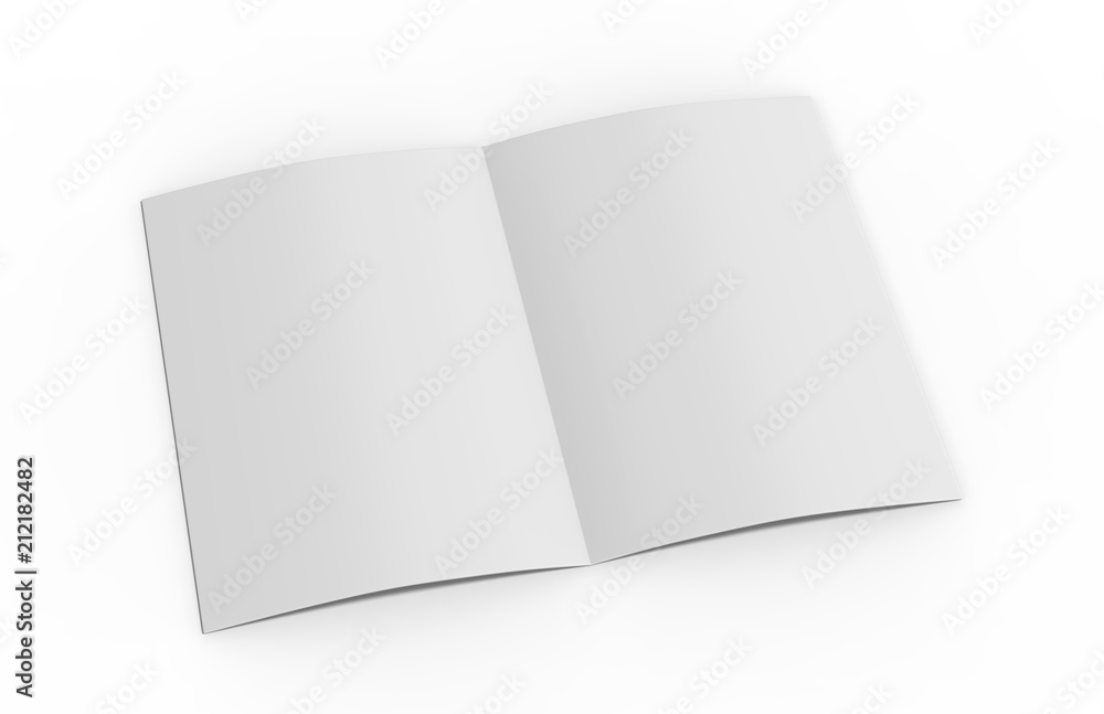 Blank white reinforced A4 single pocket folder on isolated white background, 3d illustration Blank white reinforced A4 single pocket folder on isolated white background, 3d illustration