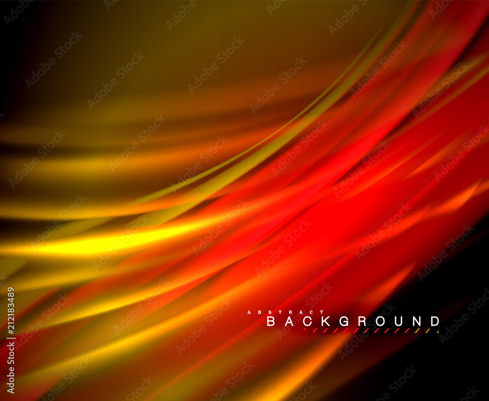 Neon glowing wave, magic energy and light motion background. Vector wallpaper template Neon glowing wave, magic energy and light motion background. Vector wallpaper template
