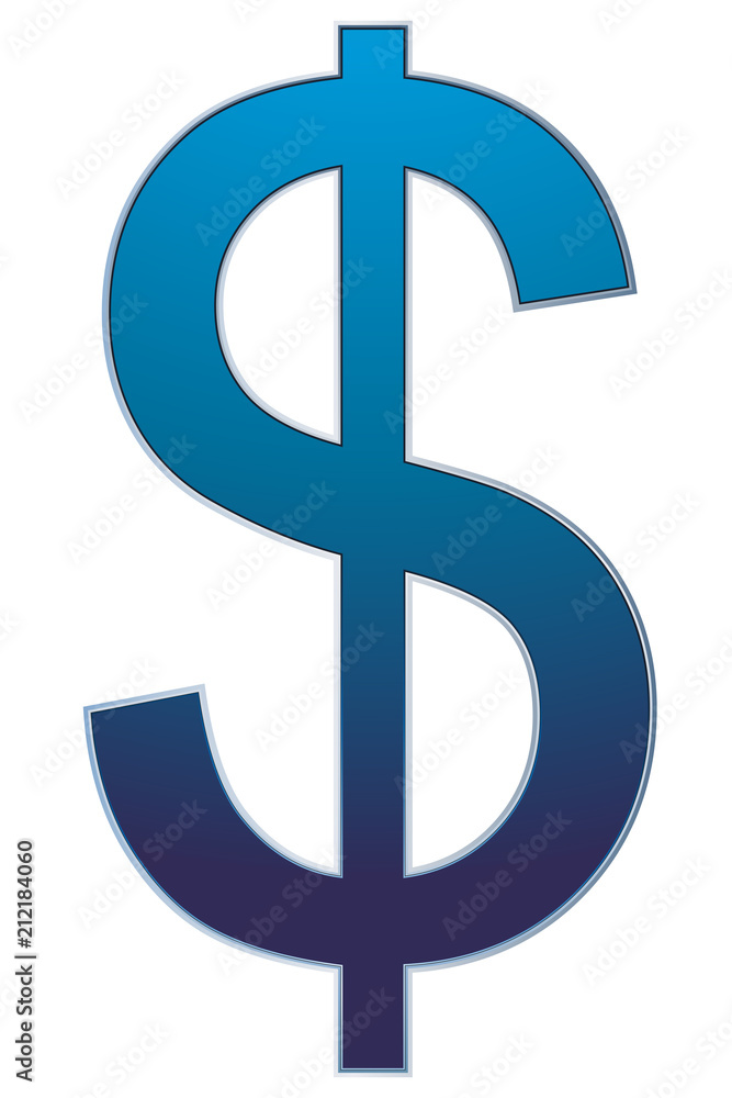 Símbolo de dolar azul. Símbolo de dolar azul.