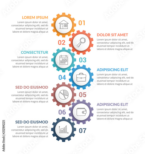 Infographic Template with Gears