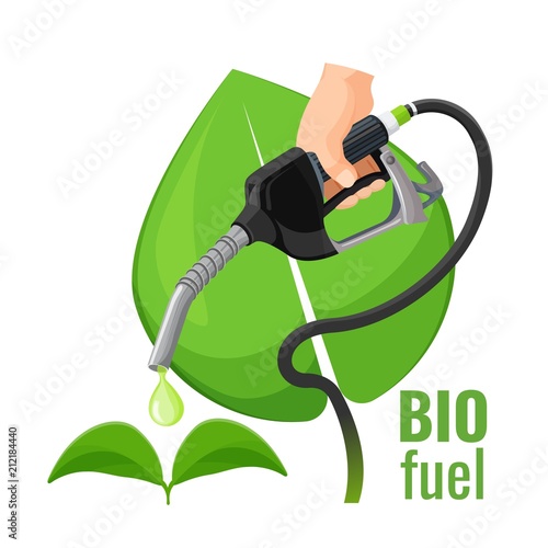 Biofuel concept emblem, template for gasoline prices
