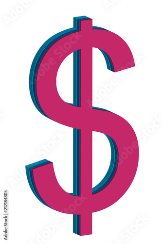 Símbolo de dolar rojo.