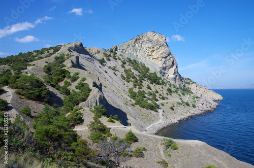 Golitsyn or Falcon trail, the most famous landmark of the village Novyi Svet in Crimea