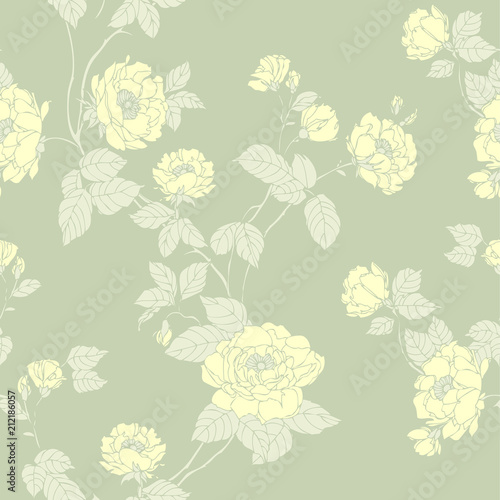 Seamless pattern with roses flowers