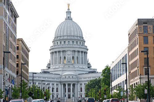 The Wisconsin State Capitol, in Madison, Wisconsin, houses both chambers of the Wisconsin legislature along with the Wisconsin Supreme Court and the Office of the Governor