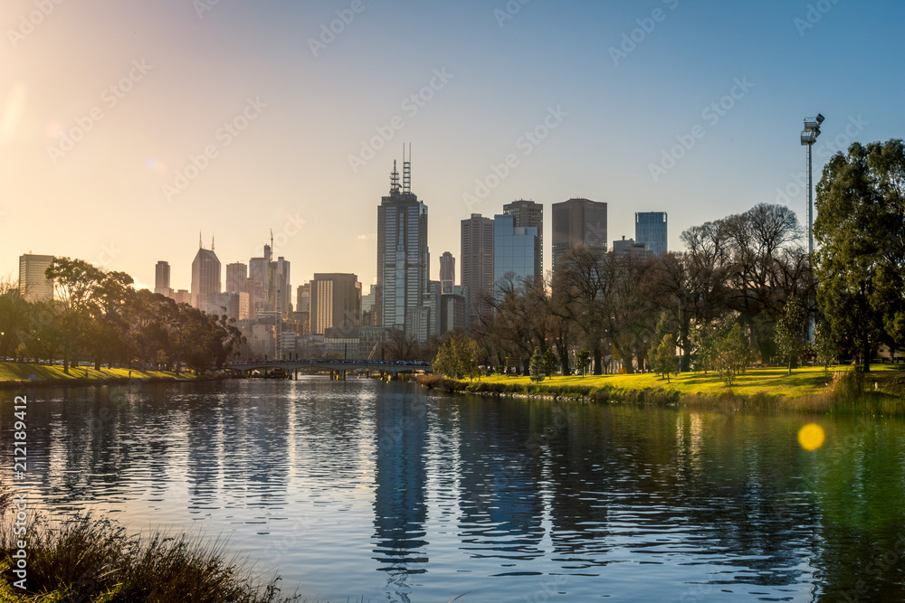Melbourne City Skyline and Yarra River
