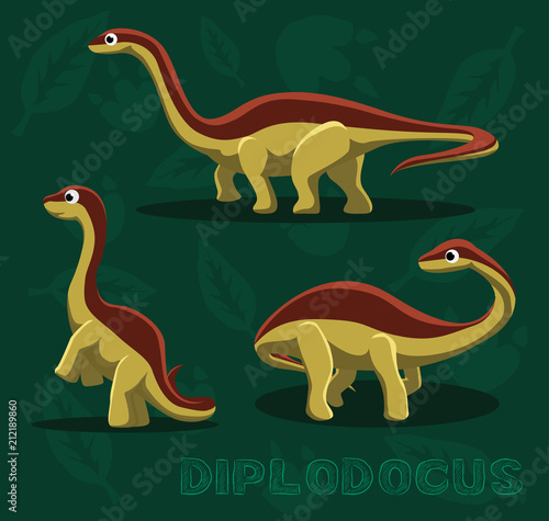 Dinosaur Diplodocus Cartoon Vector Illustration