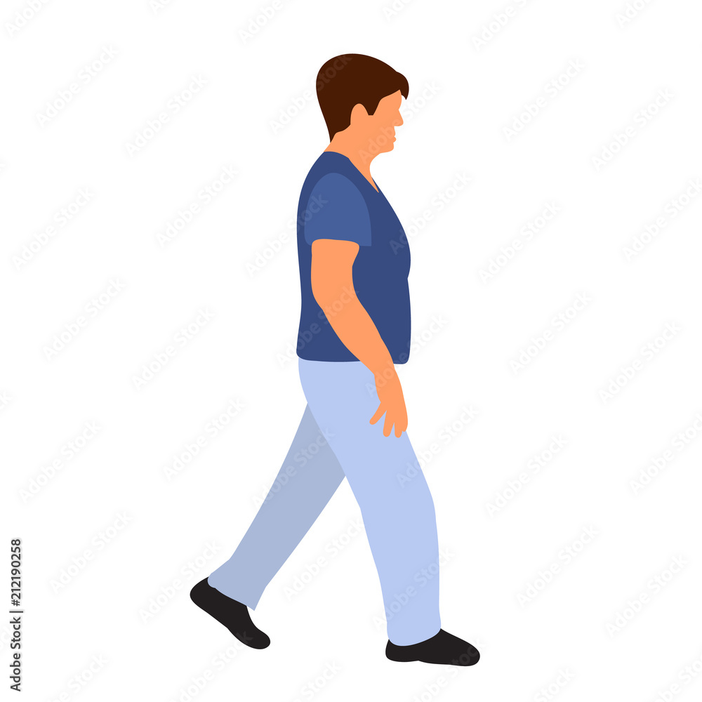  flat style woman is walking