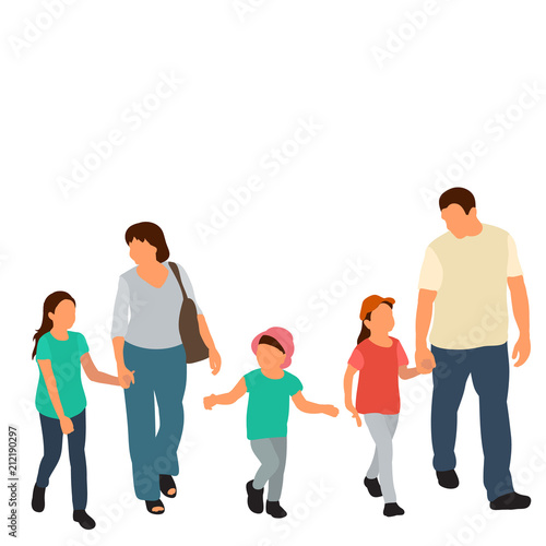  isolated, flat style family go