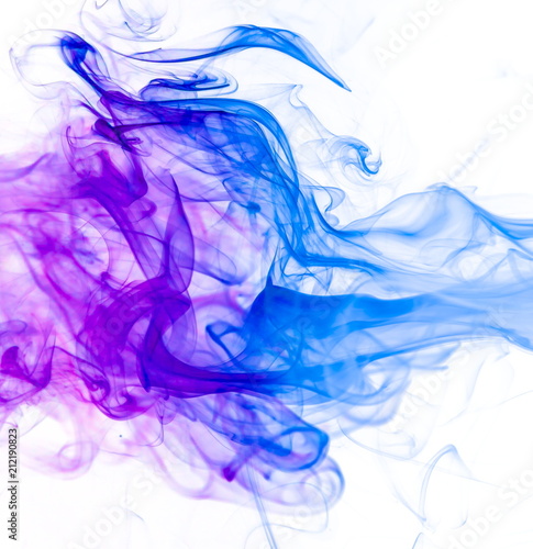 Colored smoke on white background