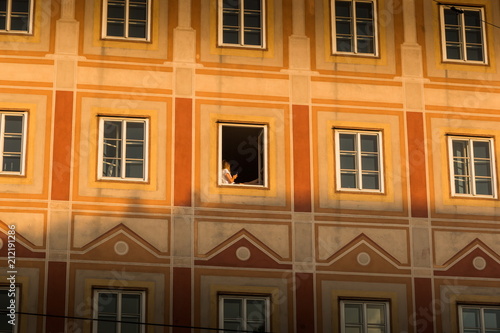 Girl in window.