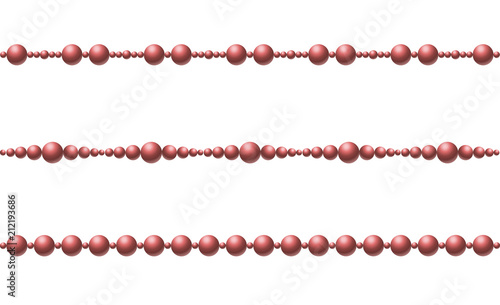 Beautiful multi-colored beads. String beads are realistic. Decorative element.vector illustration