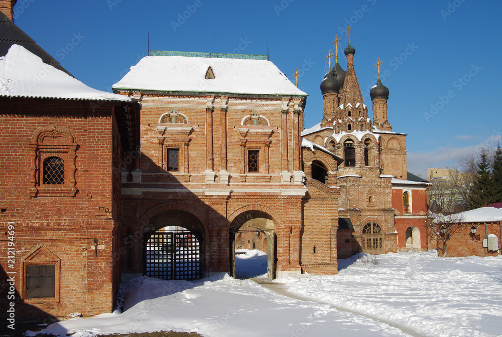 MOSCOW, RUSSIA - February, 2018: Krutitsy Patriarchal Metochion, established in the late 13th century